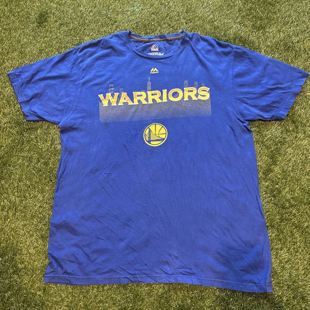 Majestic Golden State Warriors City Line Logo T Shirt Mens Size XL Retro Y2K